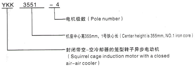 YKK系列(H355-1000)高压YJTFKK4503-2/630KW三相异步电机西安泰富西玛电机型号说明